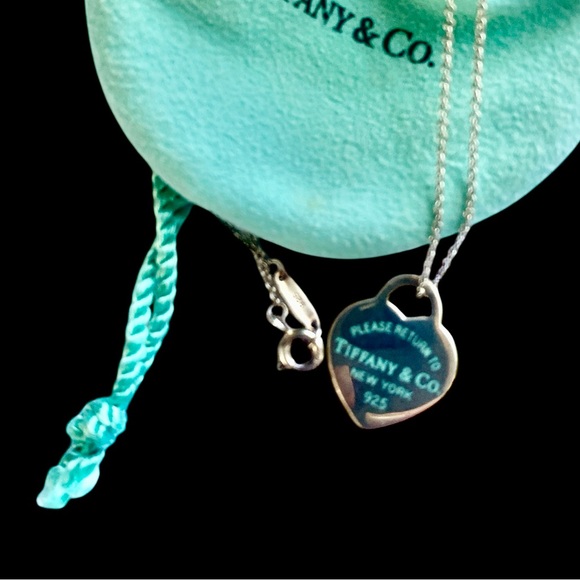 RARE BLUE ENAMEL PRINT TIFFANY&Co Necklace - Picture 2 of 4